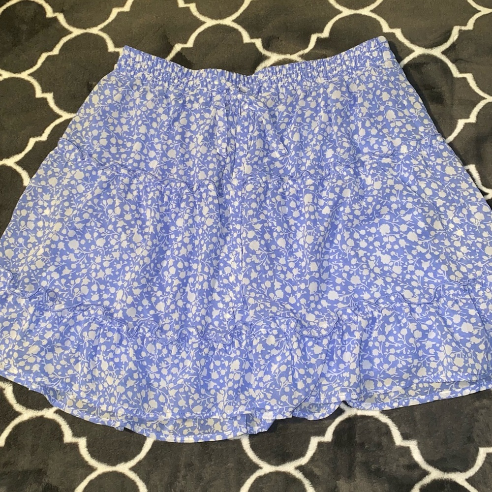 Cute Blue Skirt With White Flowers